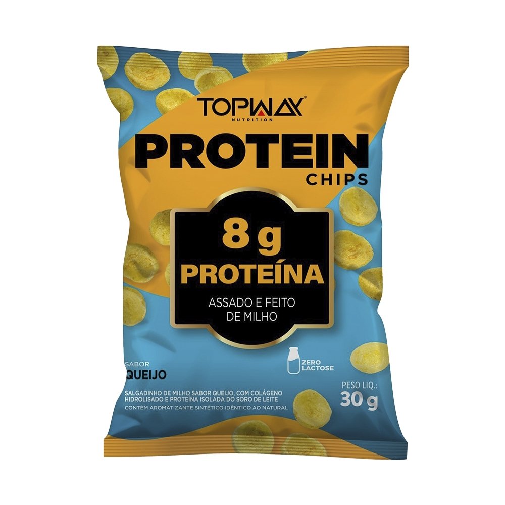 Protein Chips Topway Queijo 30g - Embalagem com 10 Unidades