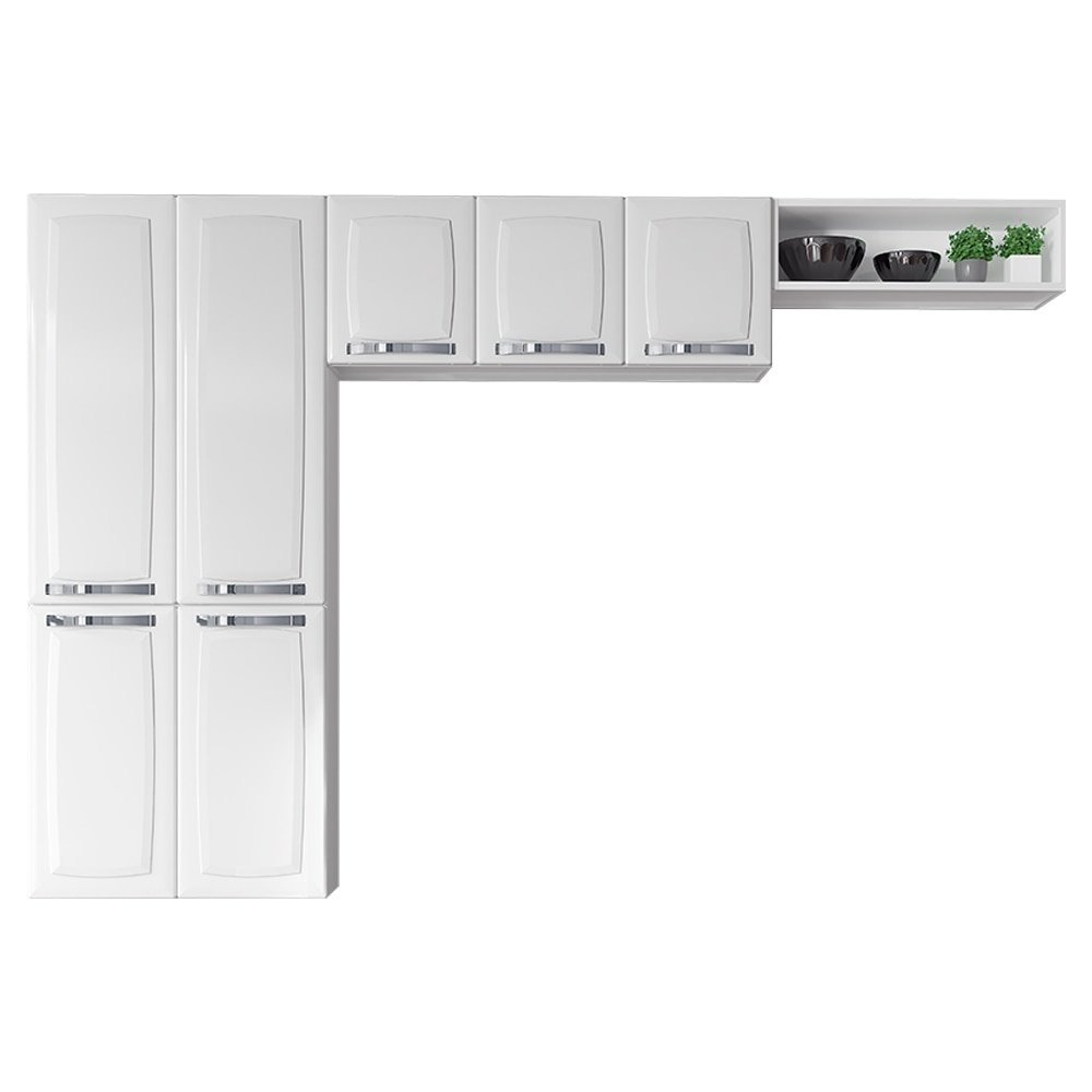 Cozinha Compacta Itatiaia Rose em Aço 7 Portas Branco