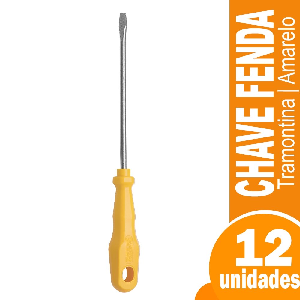 Chave de Fenda Tramontina 41500/022 3/16x5 Cabo Amarelo Embalagem com 12 Unidades