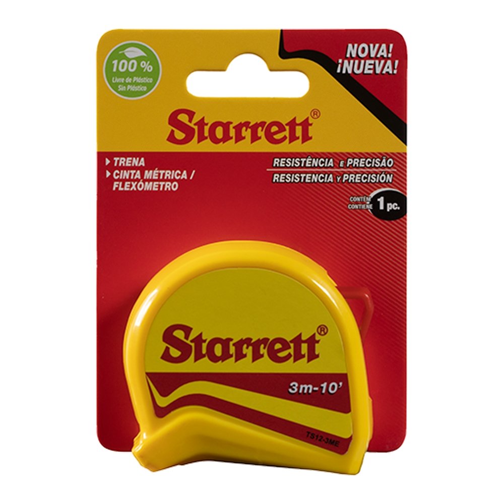 Trena Starrett 3 Metros Aço Graduação Milimetros/Polegada