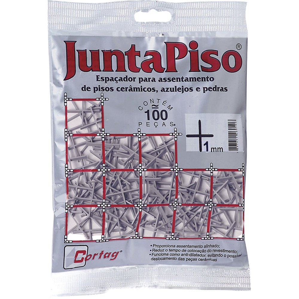 Espaçador Cortag Juntapiso 1mm - Embalagem com 100 Unidades