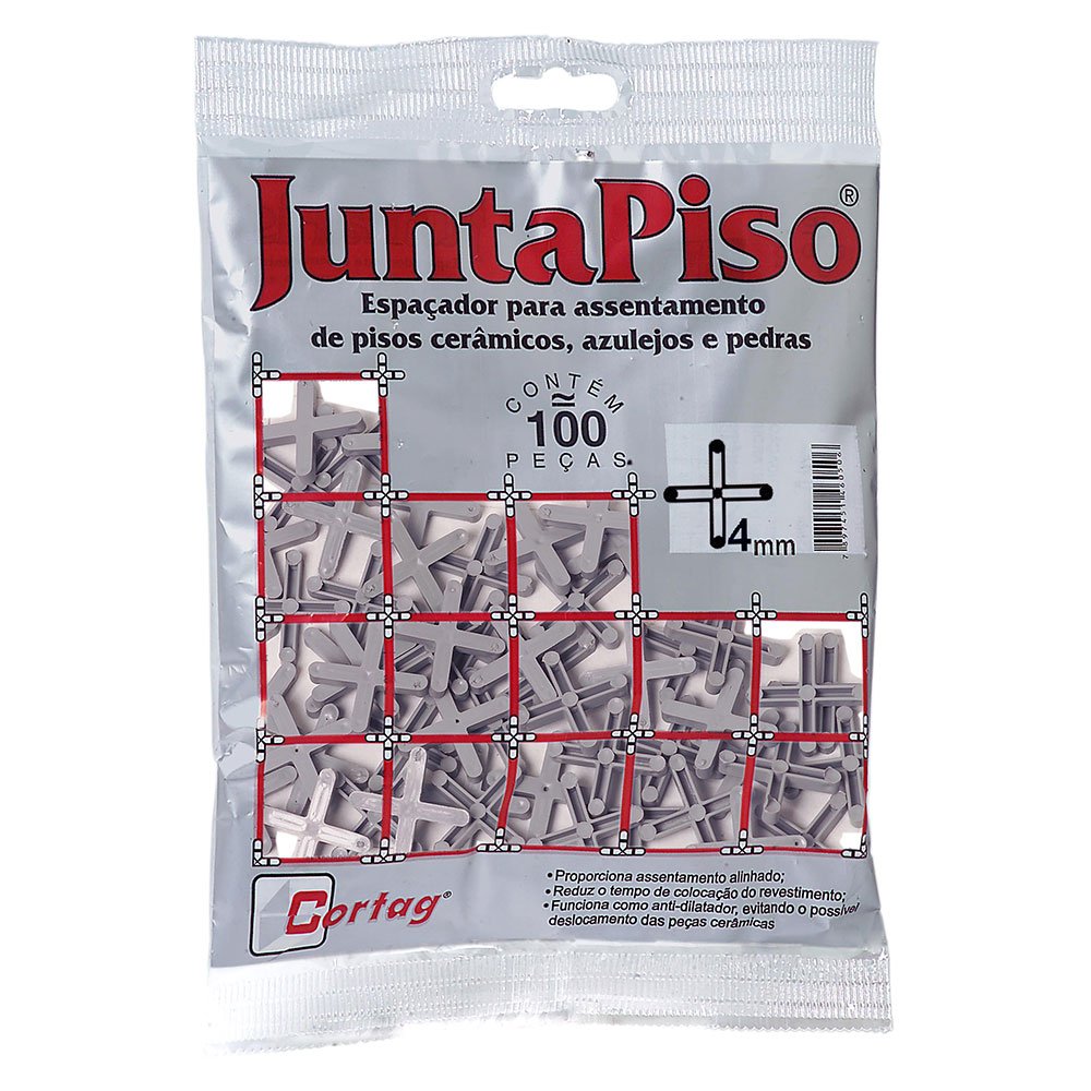 Espaçador Cortag Juntapiso 4mm - Embalagem com 100 Unidades
