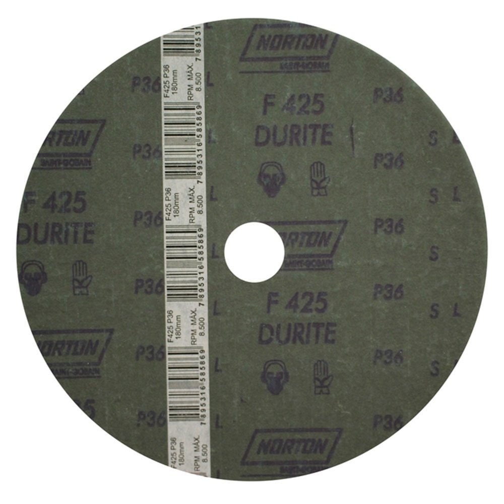 Disco Lixa Norton F425 G36 7P 180mm Embalagem com 10 Unidades