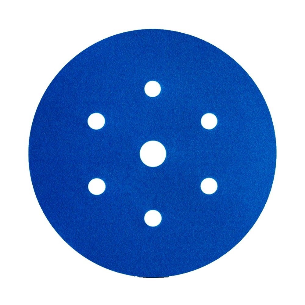 Disco Lixa Hookit Blue 3M 321U P120 152mm 6P Com 7 Furos Embalagem com 50 Unidades