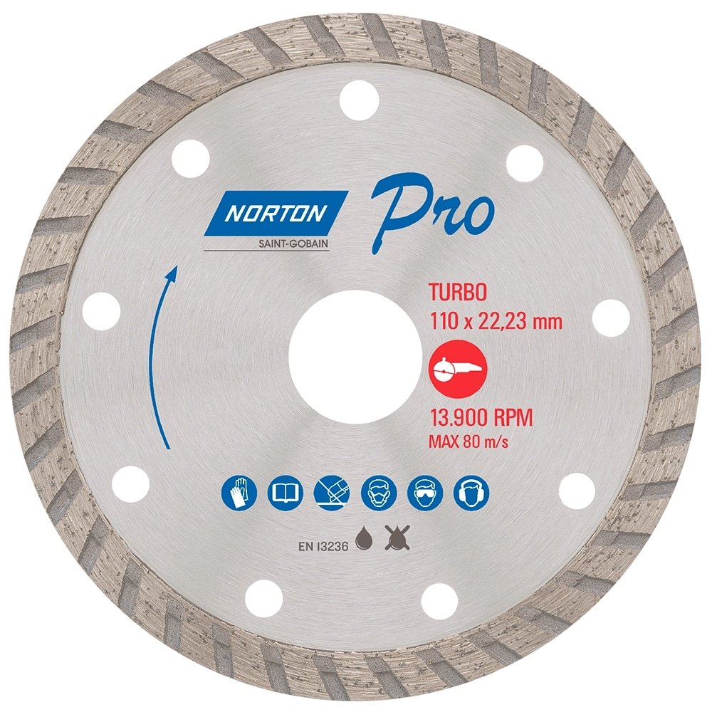 Disco Diamantado Norton Pro turbo 110mmx22,23mm