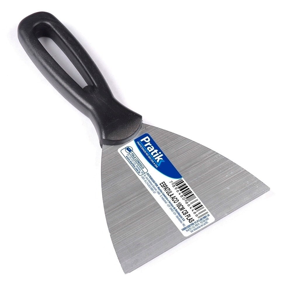 Espátula Pratik Aço Temperado Cabo Plástico 10cm - Embalagem com 12 Unidades
