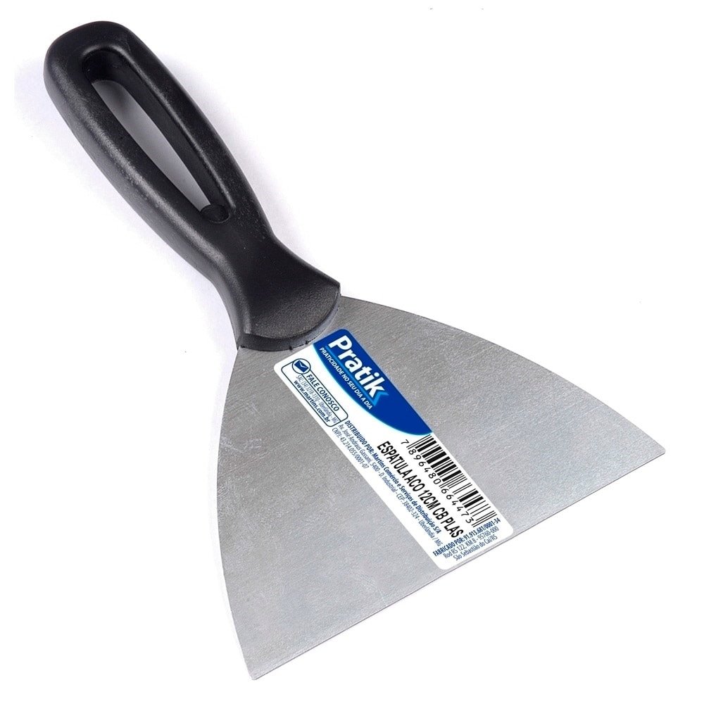 Espátula Pratik Aço Temperado Cabo Plástico 12cm - Embalagem com 12 Unidades
