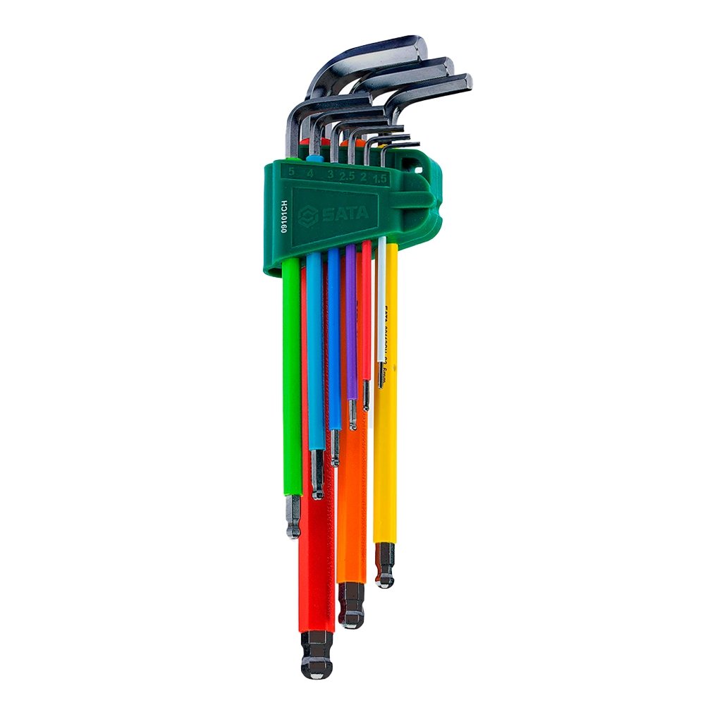 Jogo Chave Hexagonal Abaulada Color Sata 9 Pecas 1,5mm A 10mm