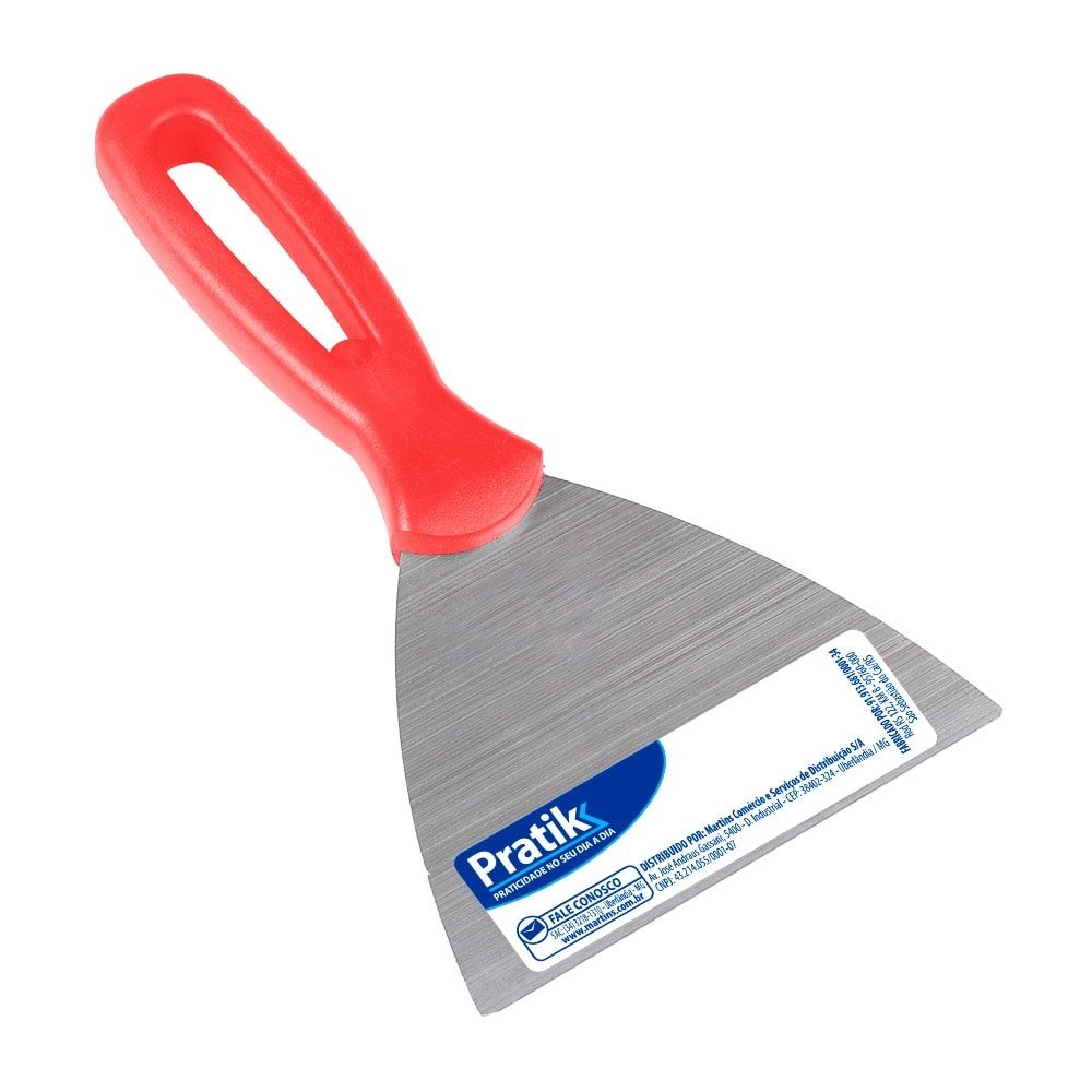 Espátula Pratik de Aço Inox Cabo Plástico 10cm Embalagem com 12 Unidades