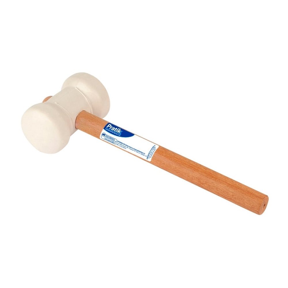 Martelo Borracha Pratik 40mm Branco - Embalagem com 6 Unidades