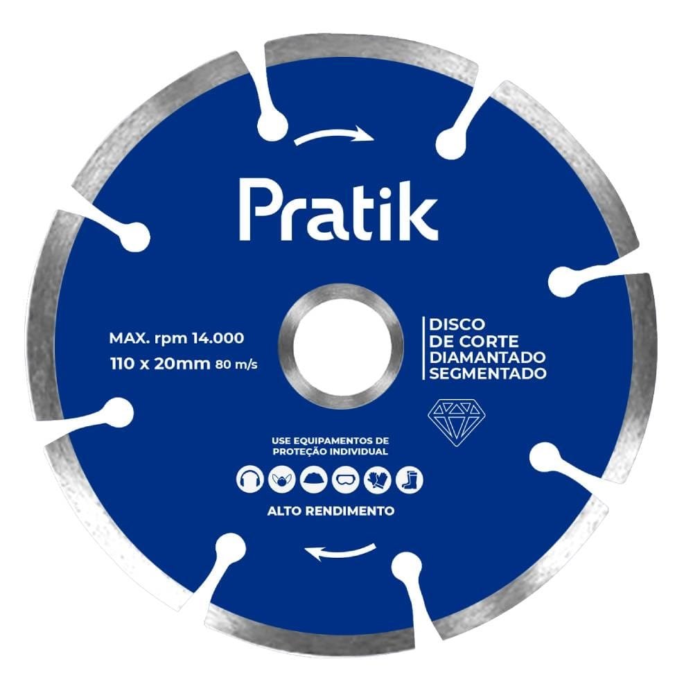 Disco Diamantado Pratik Segmentado 110mm x 20mm eFácil Disco Diamantado Pratik Segmentado 110mm x 20mm eFácil