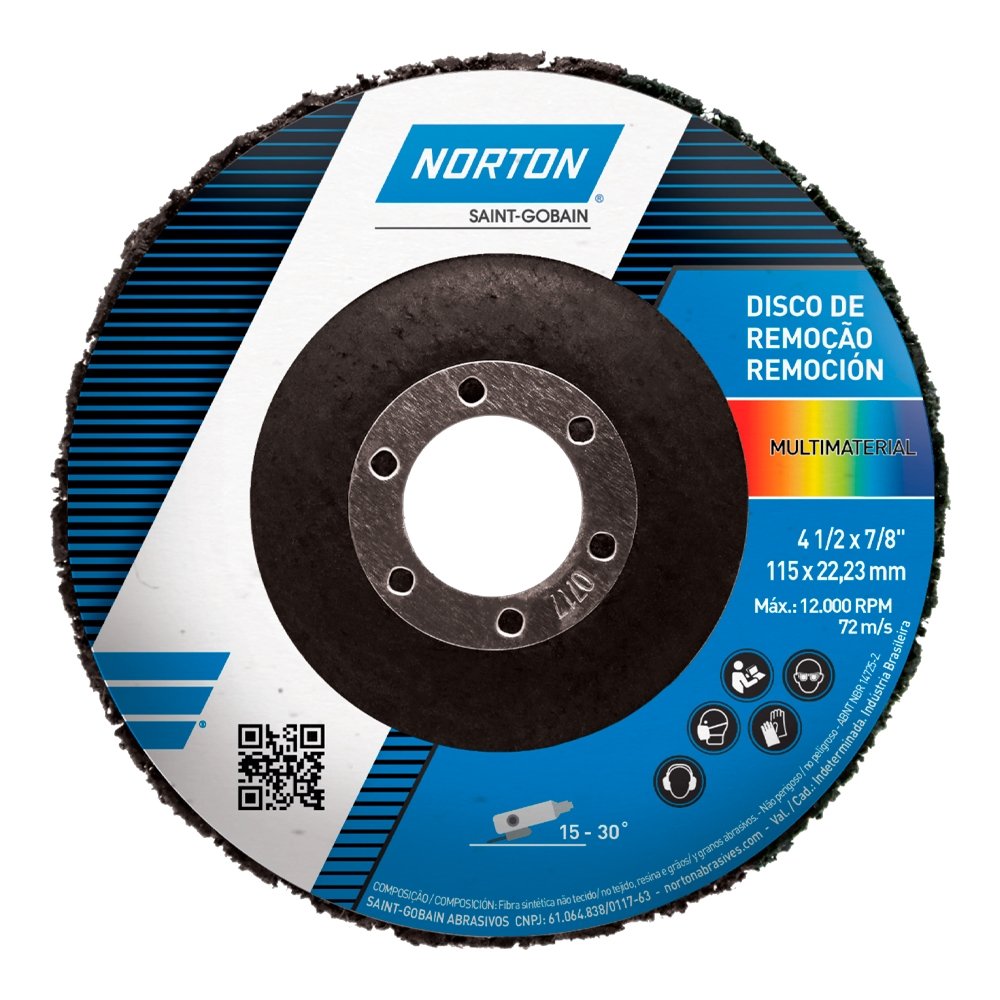 Disco Remoção Norton Multimaterial 115X22 23mm Preto