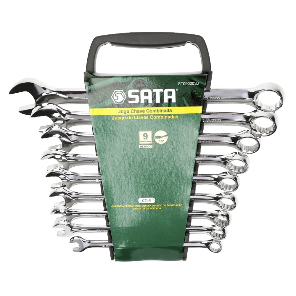 Jogo Chave Combinada Sata 8 a 19mm 9 Peças Cromo Vanádio