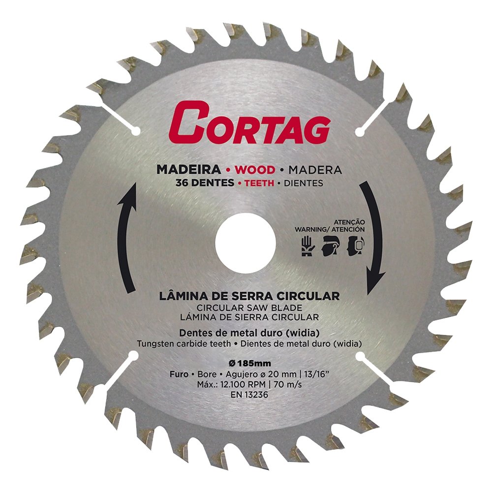 Disco de Serra Circular Cortag - Para Madeira 185mm 36 Dentes