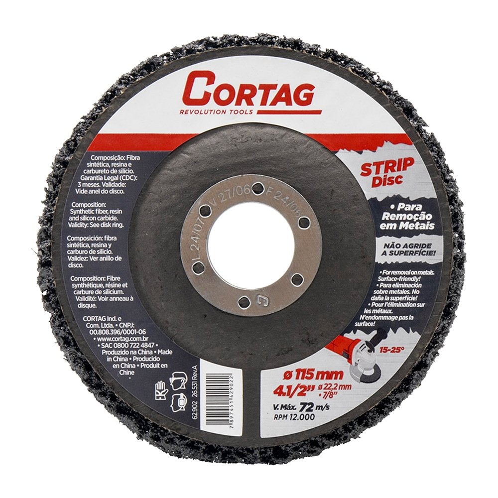 Disco Strip Cortag - Remoção em Metais 115mm x 22,23mm