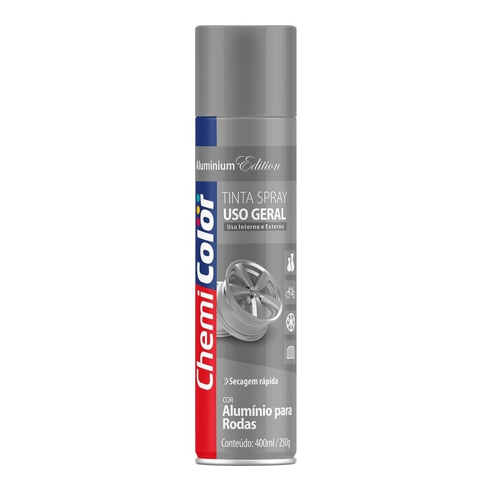Tinta Spray Alumínio p/ Rodas 400ml - Chemicolor