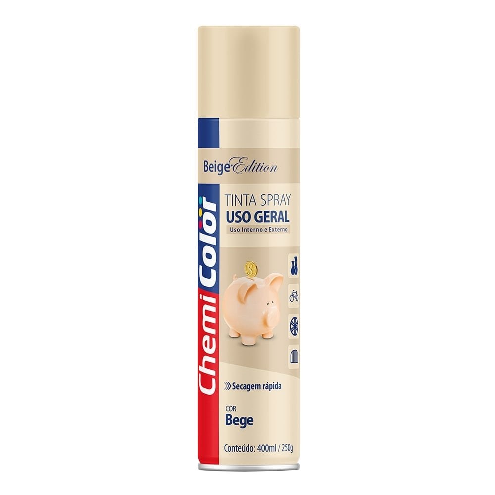Tinta Spray Uso Geral Bege 400ml - Chemicolor