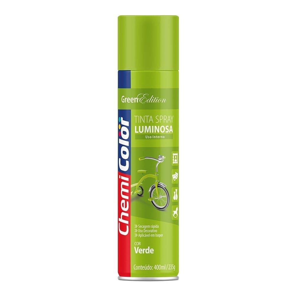 Tinta Spray Chemicolor Luminosa Verde 400ml