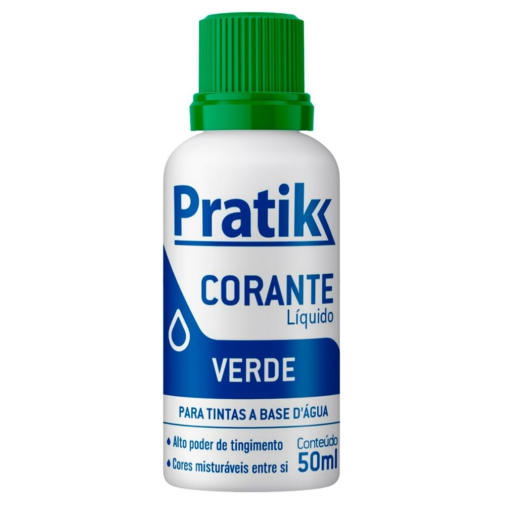 Corante Pratik Líquido Verde 50ml - Embalagem com 12 Unidades