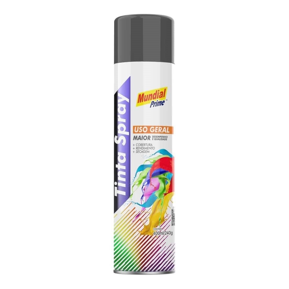 Tinta Spray Mundial Prime Uso Geral Sub Grey 400ml