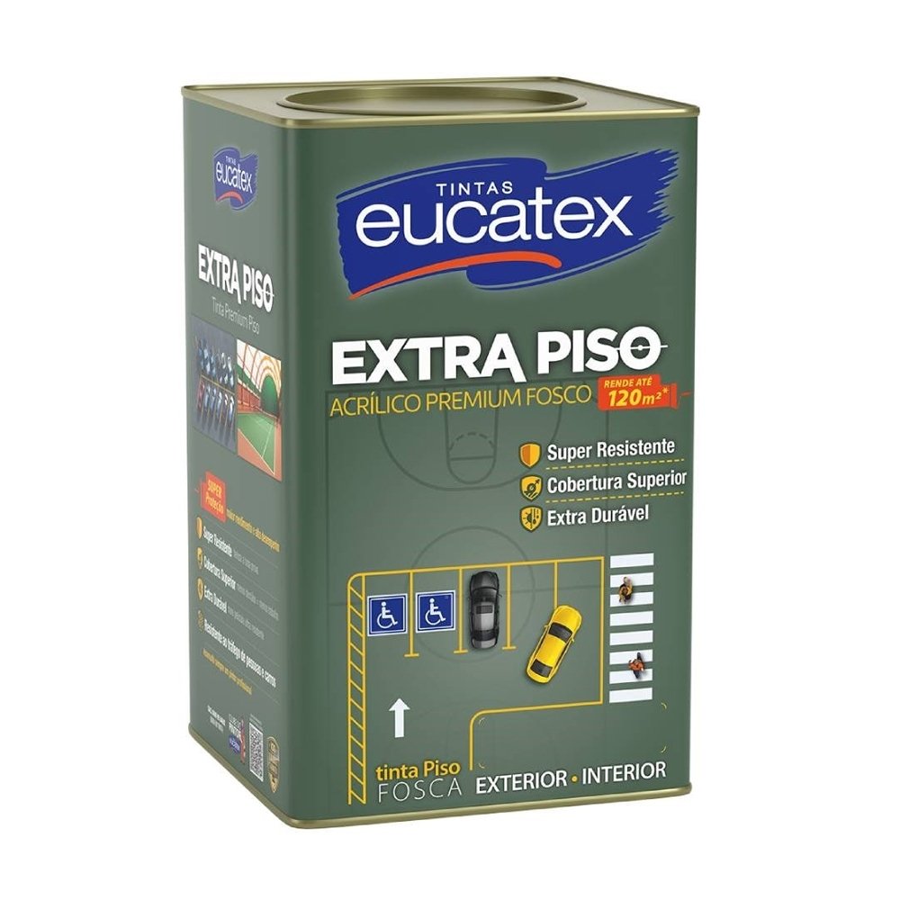 Tinta para Piso Eucatex Extra Piso Acrílico Premium Preto Fosco 18L