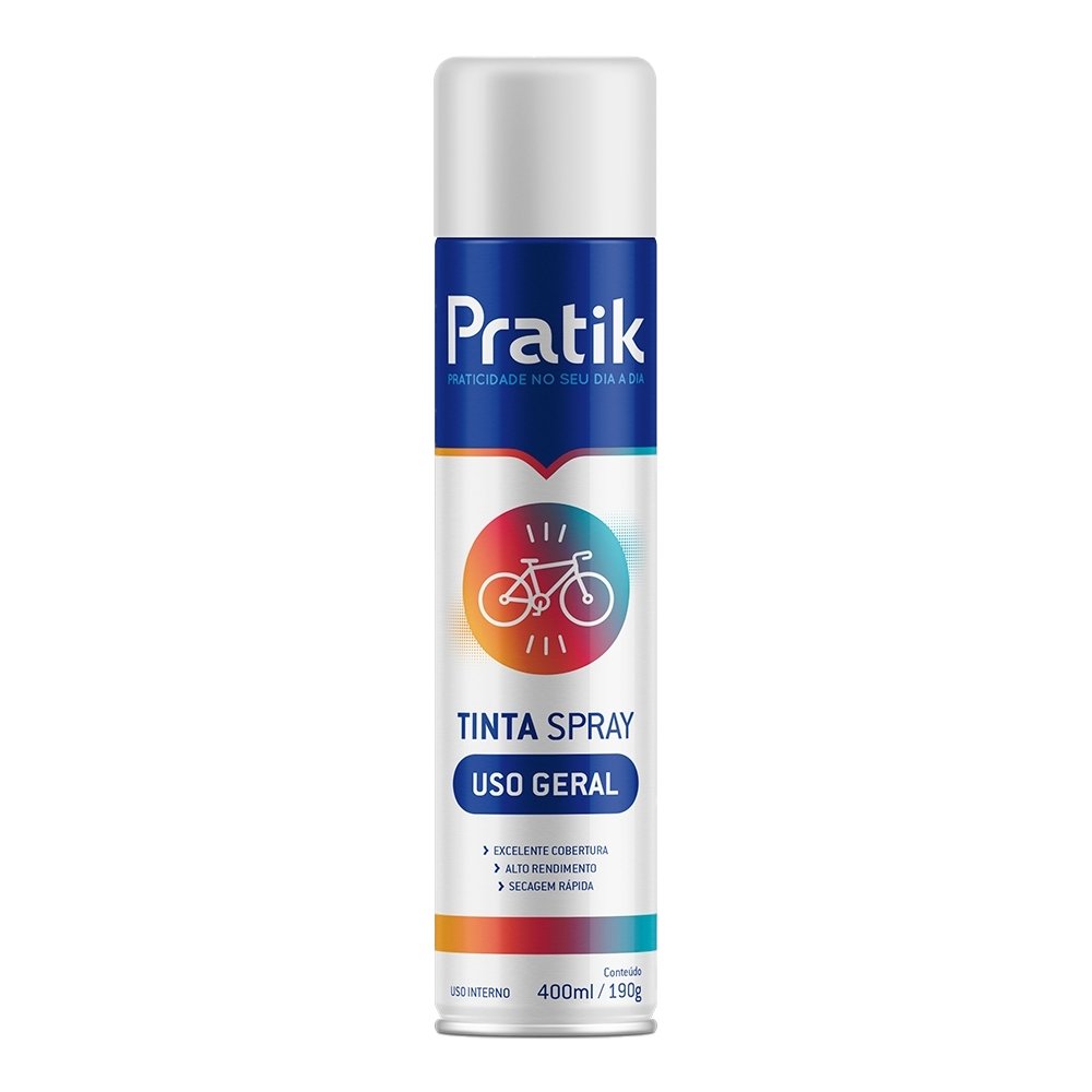 Tinta Spray Pratik Uso Geral Branco Fosco 400ml