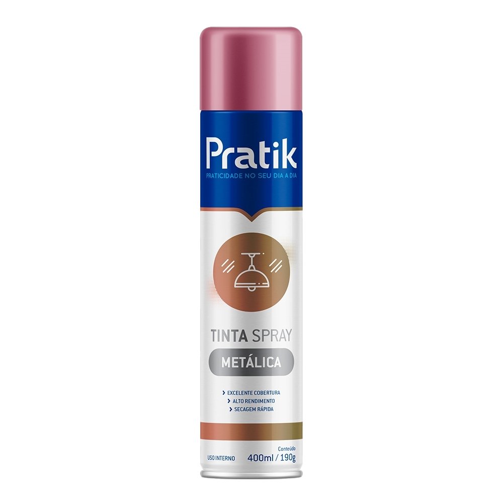 Tinta Spray Pratik Metálica Rosé 400ml