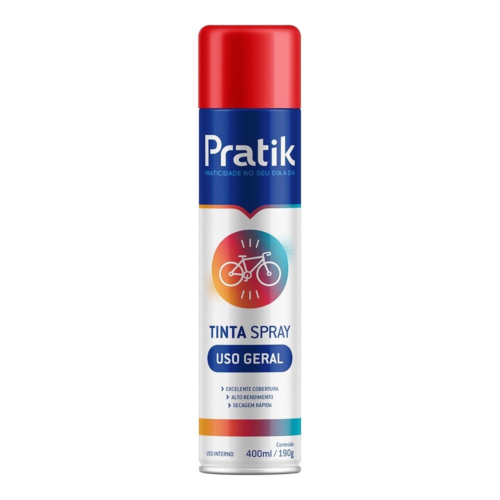 Tinta Spray Pratik Uso Geral Vermelho 400ml