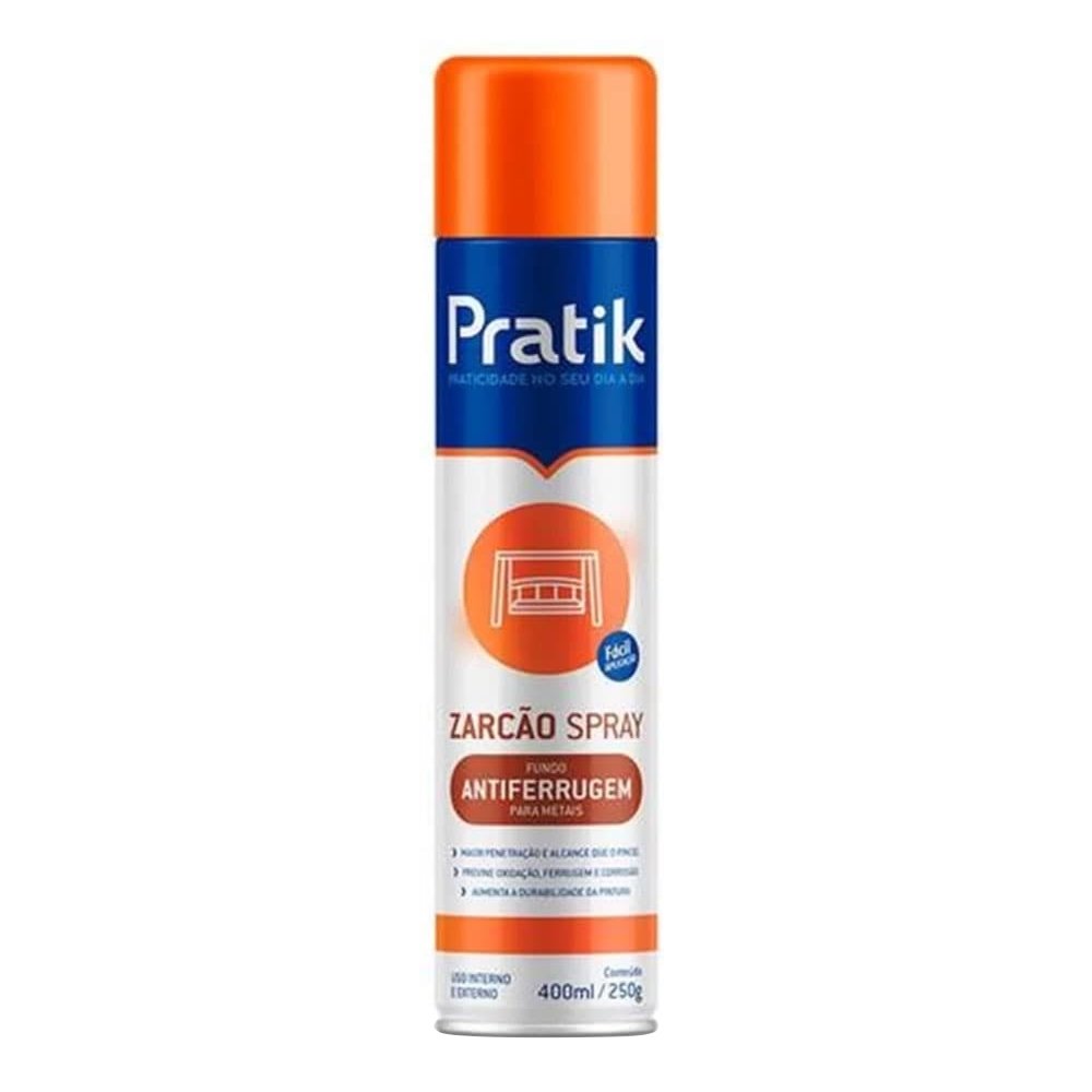 Tinta Spray Pratik Zarcão Laranja 400ml