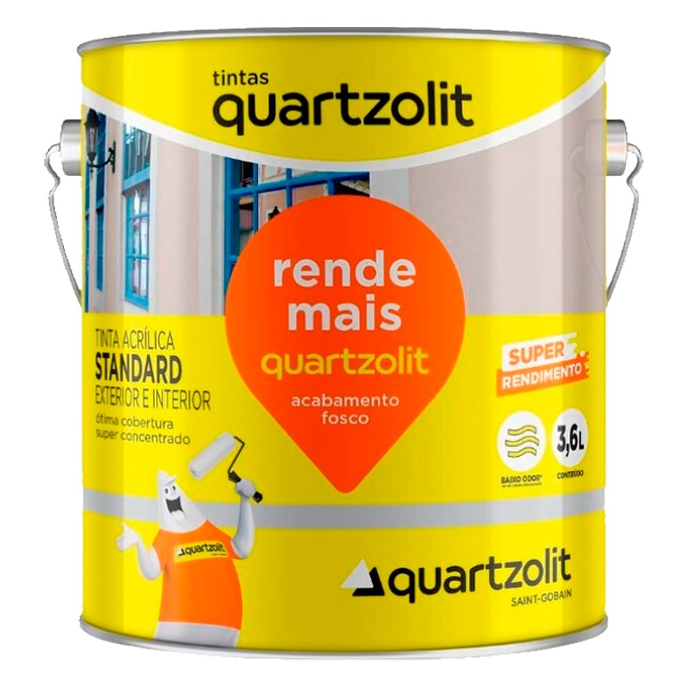 PRD. RE-ATIVADO - Tinta Acrílica Quartzolit Rende Mais Standard Palha 3,6 Litros