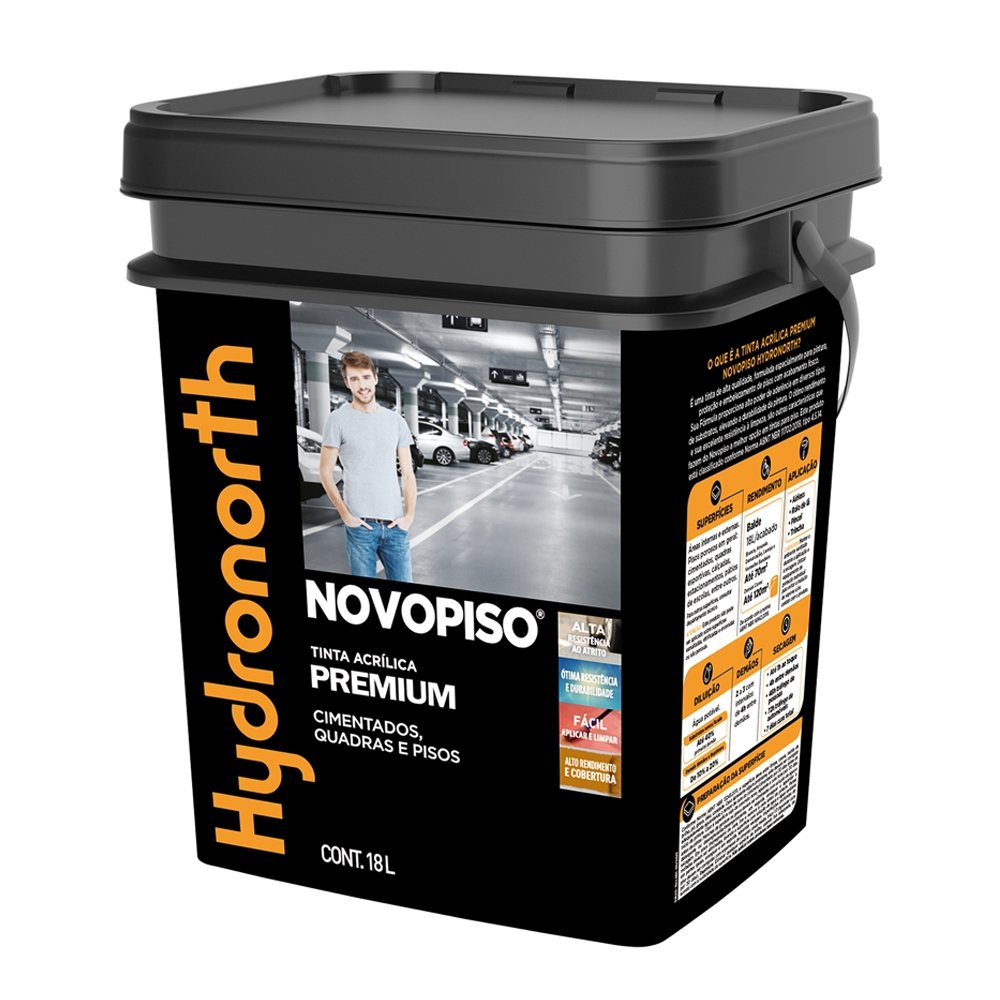 Tinta Piso Hydronorth Novopiso Acrílica Premium Cerâmica Fosco 18L