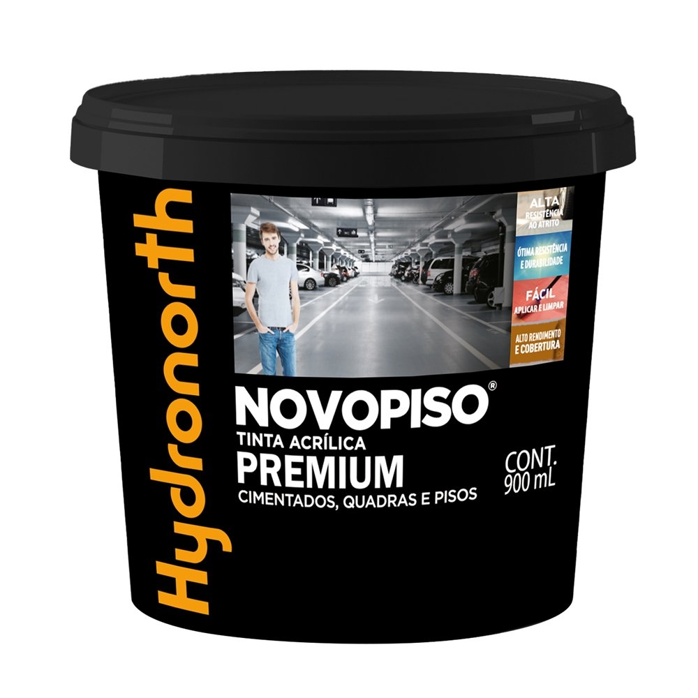 Tinta Piso Hydronorth Novopiso Acrílica Premium Vermelho Bandeira Fosco 900ml