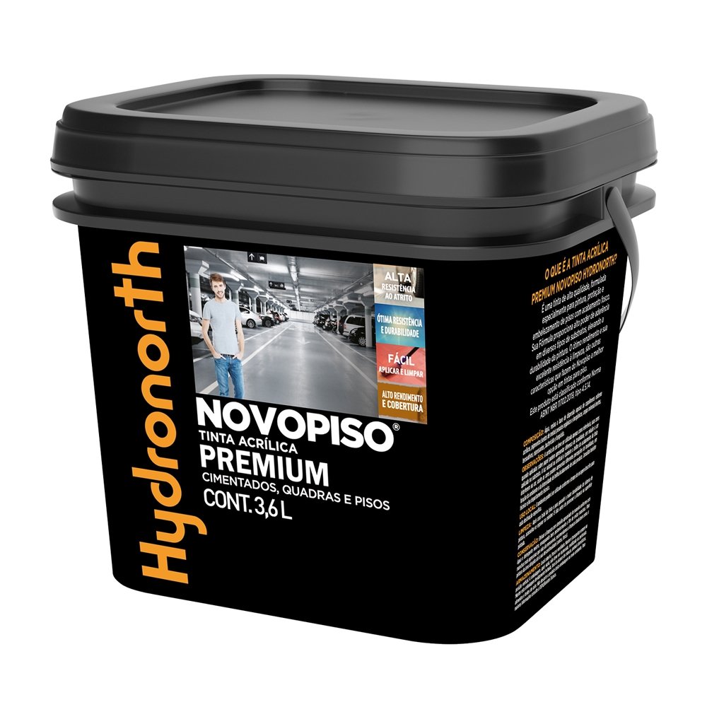 Tinta Piso Hydronorth Novopiso Acrílica Premium Laranja Fosco 3,6L