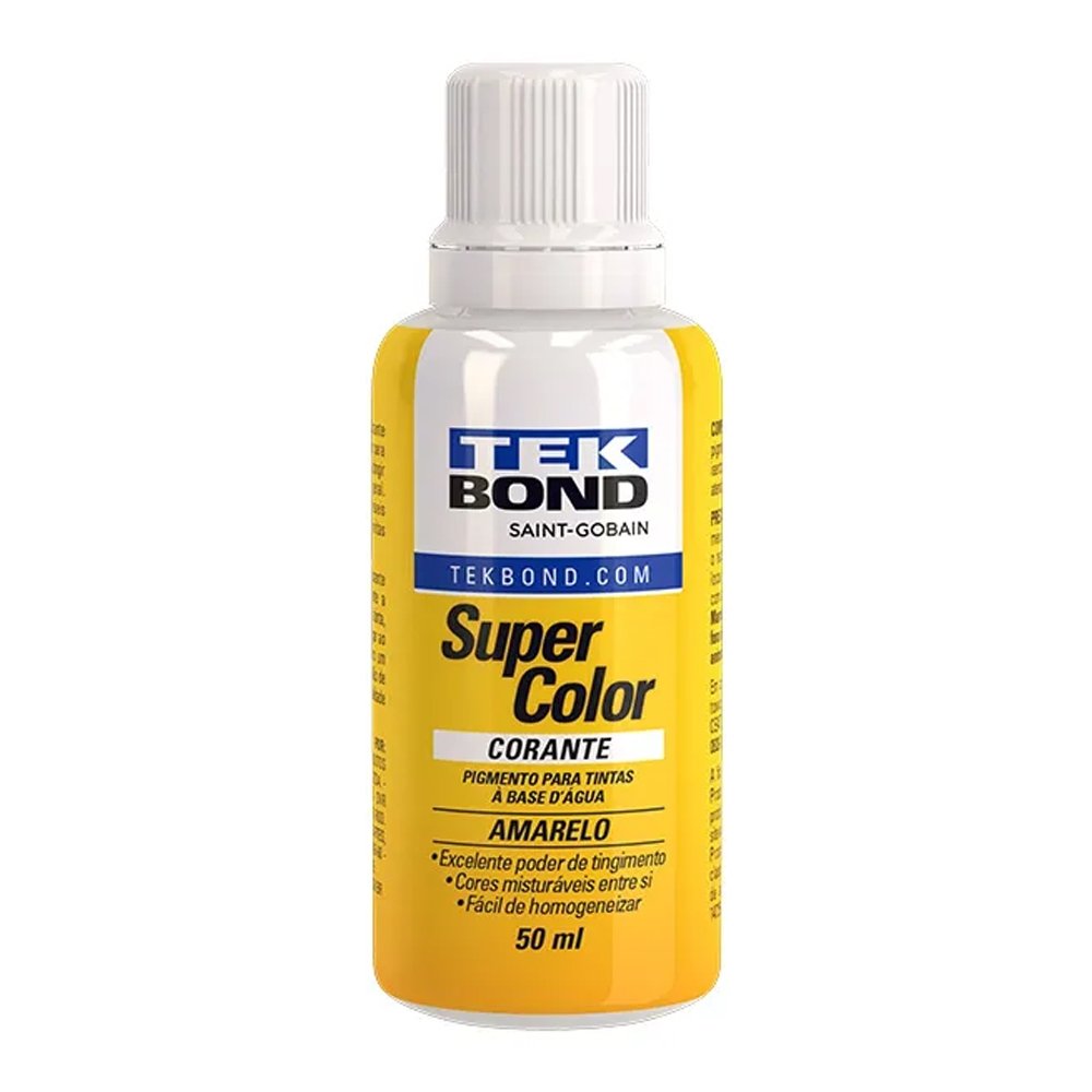 Corante Líquido Tekbond Amarelo 50ml - Embalagem com 12 Unidades