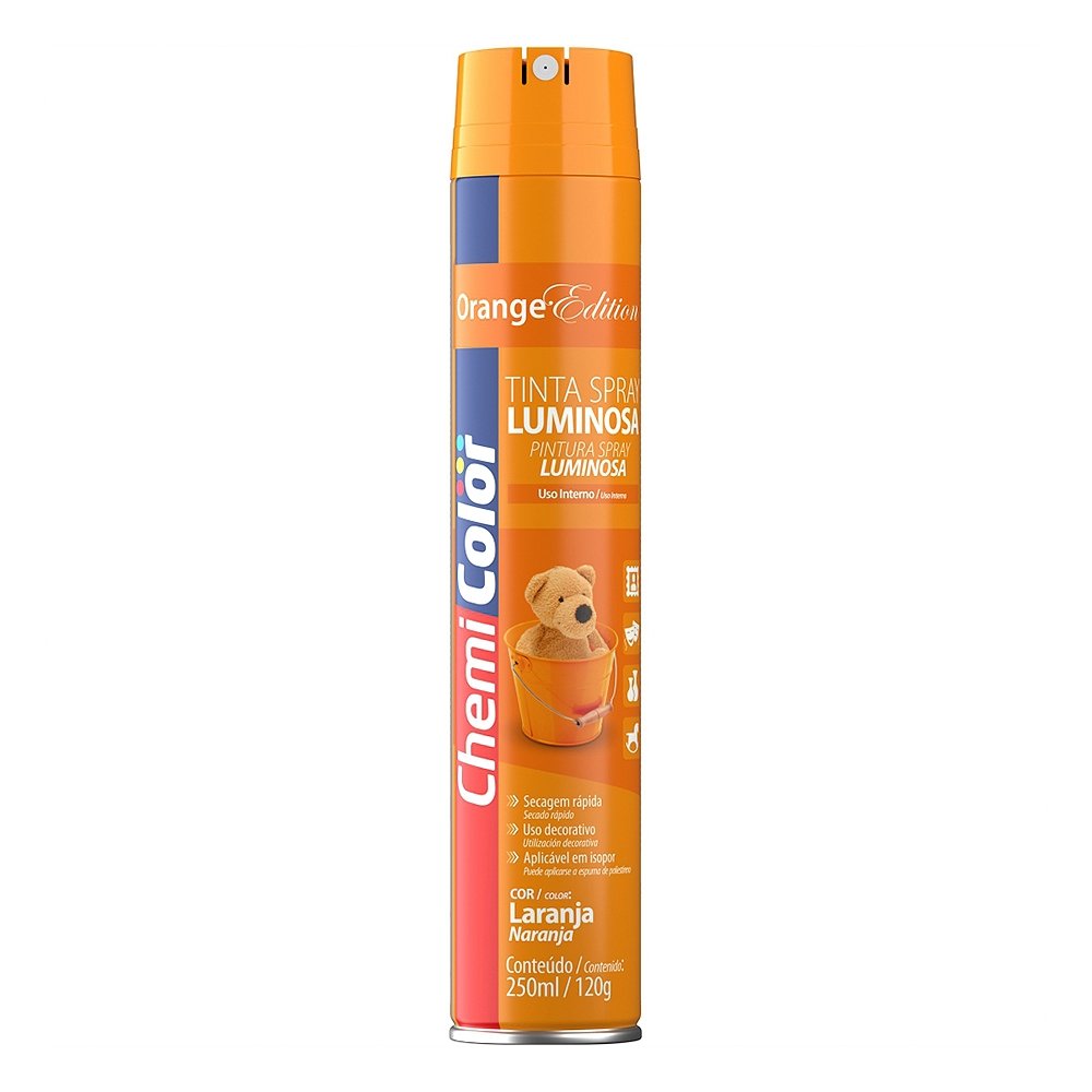 Tinta Spray Chemicolor Luminosa Laranja 250 ml