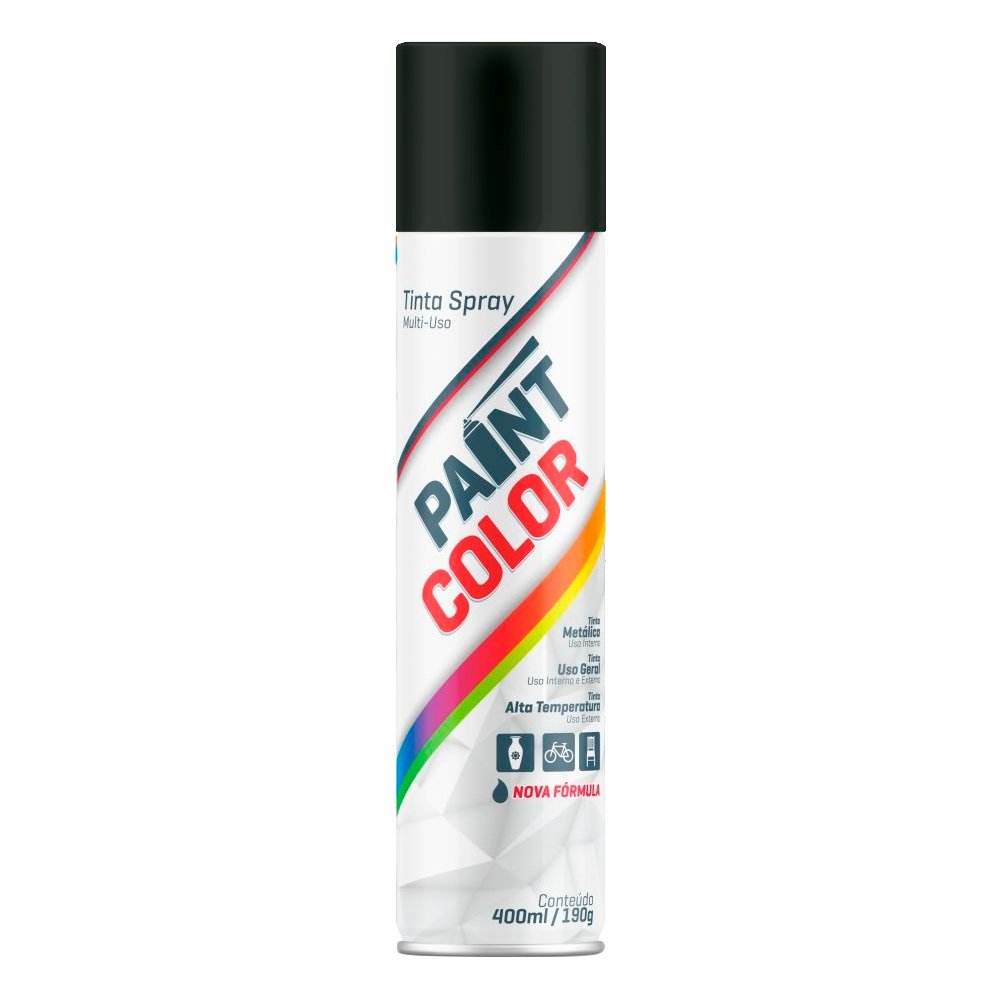 Tinta Spray Paintcolor Uso Geral Preto Fosco 400ml