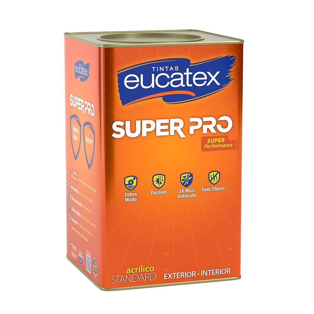 Tinta Acrílica Eucatex Flor de Pêssego Standard Super Pro - 18 Litros