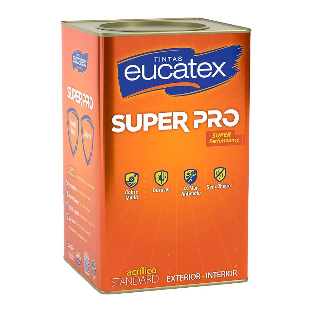 Tinta Acrílica Eucatex Standard Super Pro Laranja Harley 18L