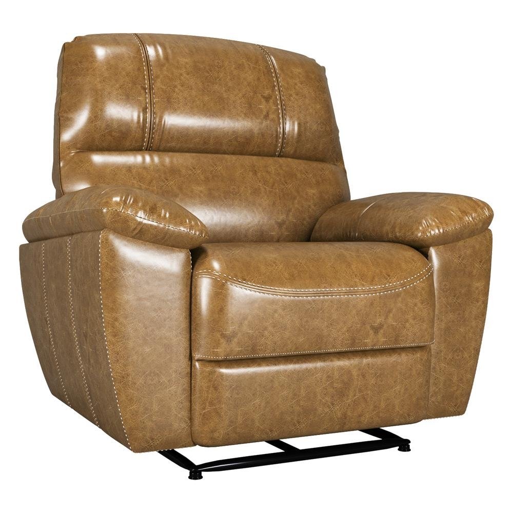 Poltrona do Papai Reclinavel Eletrica Armenia Power Touch Couro Marrom Claro G40 - Gran Be
