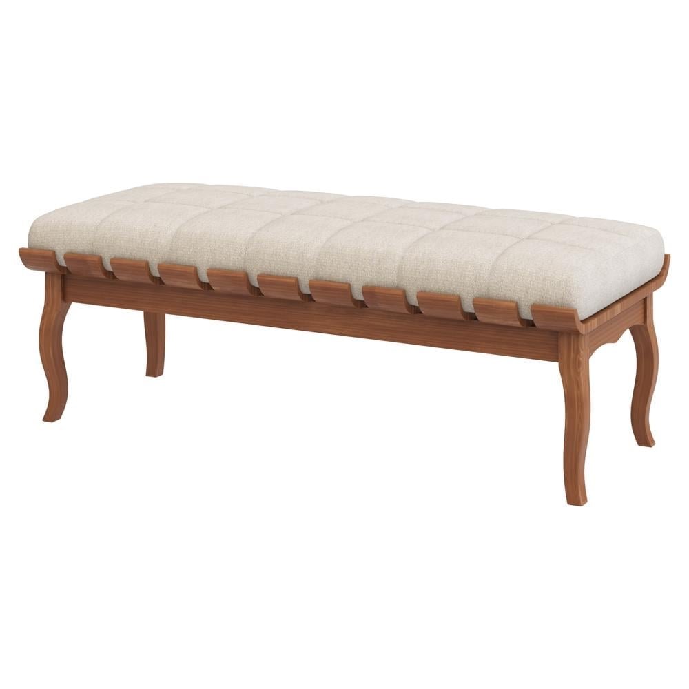 Banco Decorativo Sala de Estar Fiord 120cm Linho Bege G42 - Gran Belo