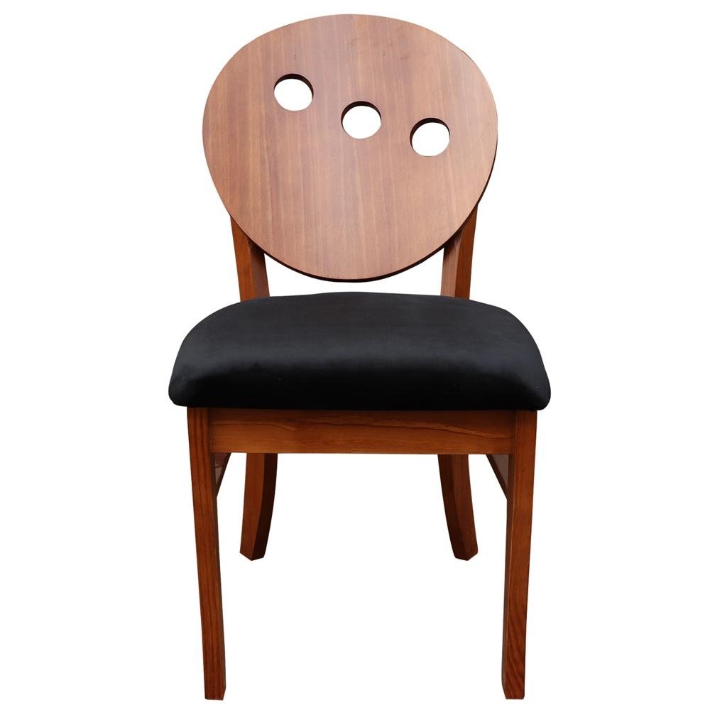 Cadeira Decorativa Sala de Jantar Teseu Madeira Macica Poliester Preto/Imbuia G42 - Gran B
