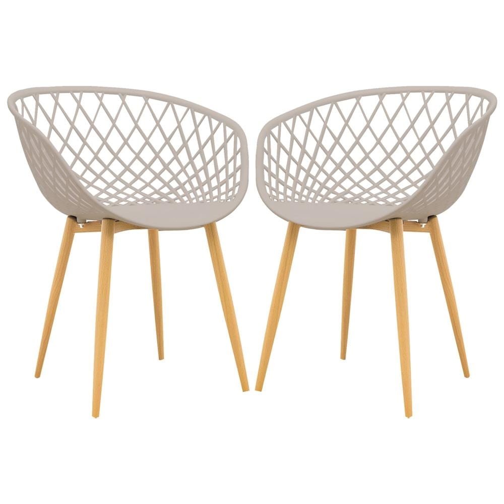 kit 2 Cadeiras Decorativas Para Sala de Estar Ápeiron Nude G56 - Gran Belo