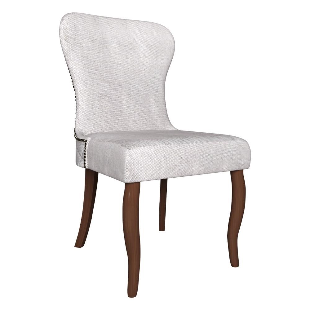 Kit 2 Cadeiras Decorativas Sala De Jantar Duque Madeira Linho Cinza G48 - Gran Belo