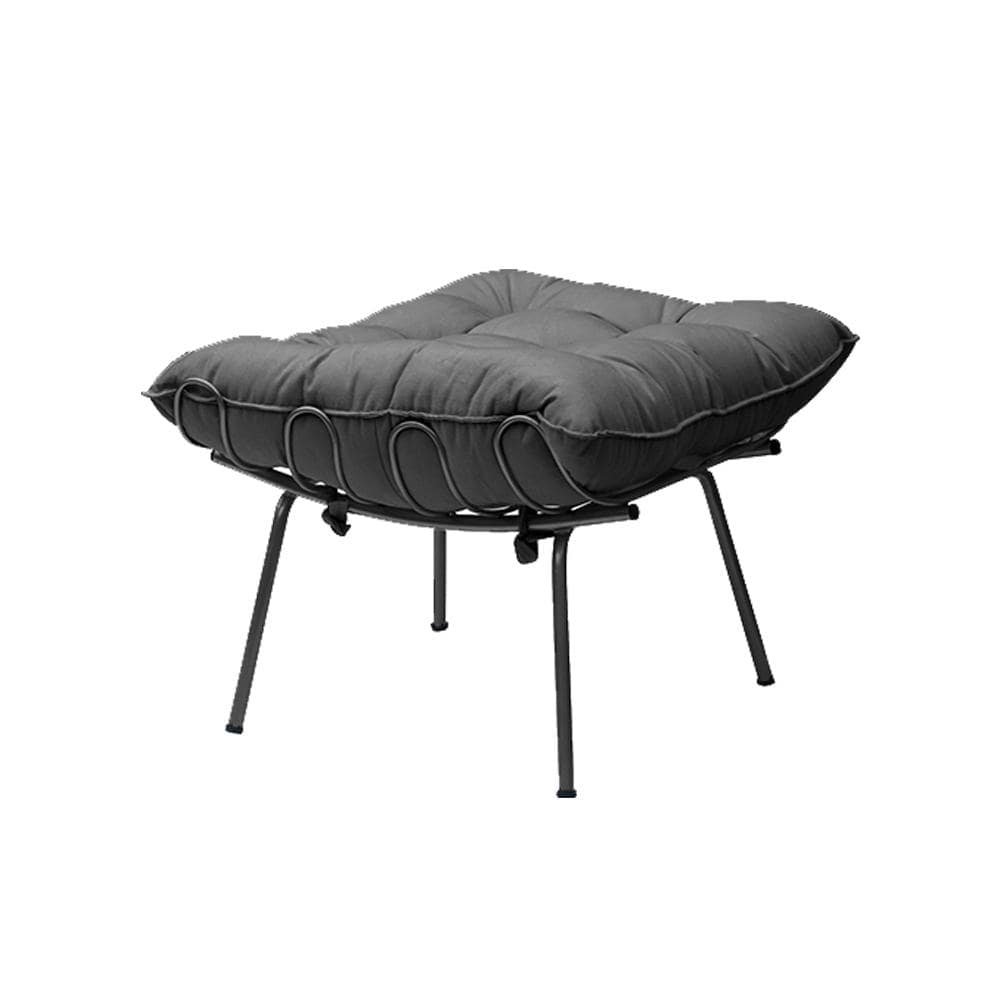 Puff Decorativo Sala de Estar Abel Pés Preto Suede Cinza G41 - Gran Belo