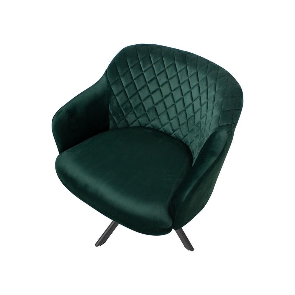 Kit 2 Poltronas Decorativas Kitana Pes Preto Giratorio Veludo Verde G15 - Gran Belo