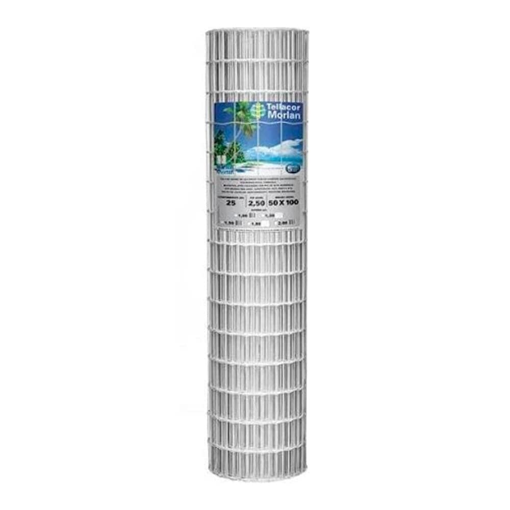 Tela Revestida Tellacor Morlan 100x50mm Fio 2,50mm 2,00x25m Branco