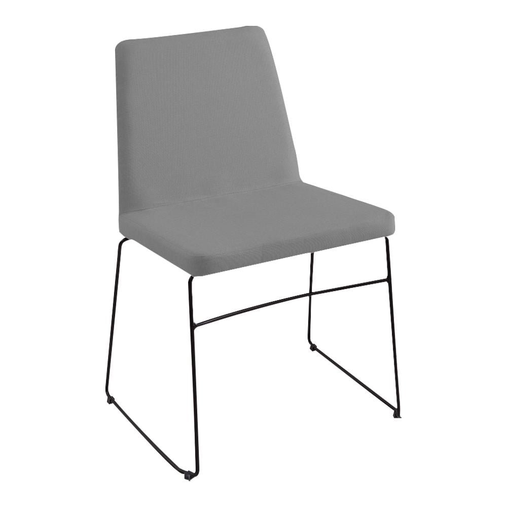 Kit 4 Cadeiras Decorativa Sala de Jantar Anne Linho Cinza G17 - Gran Belo