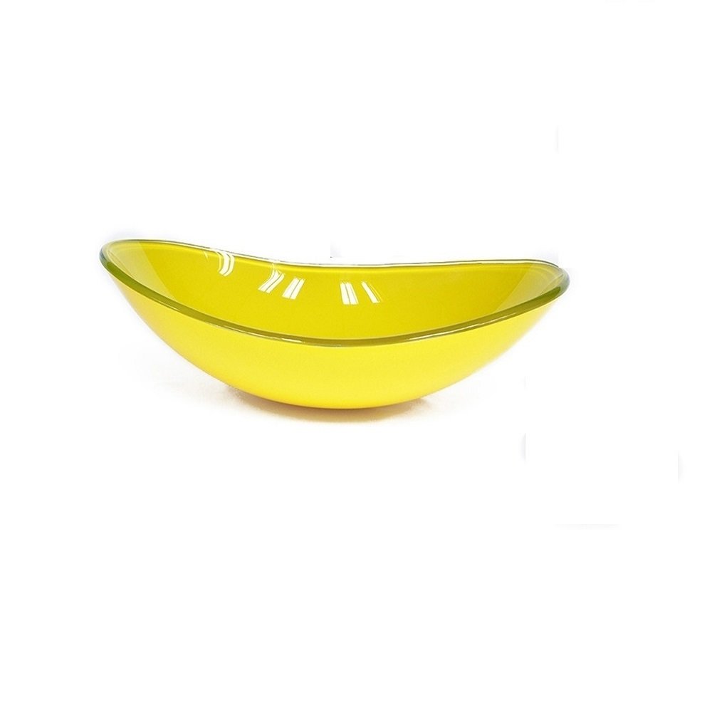Cuba de vidro oval 47cm amarela