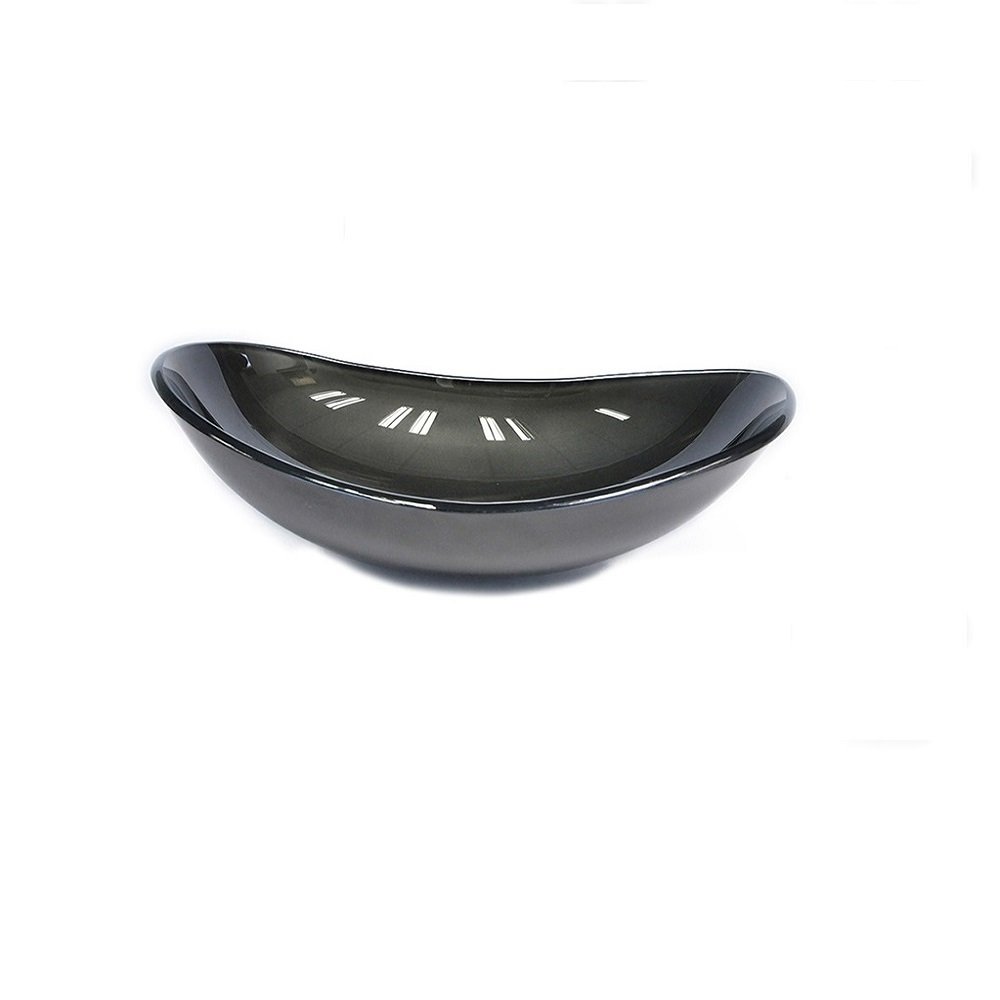 Cuba de vidro oval 47cm grafite