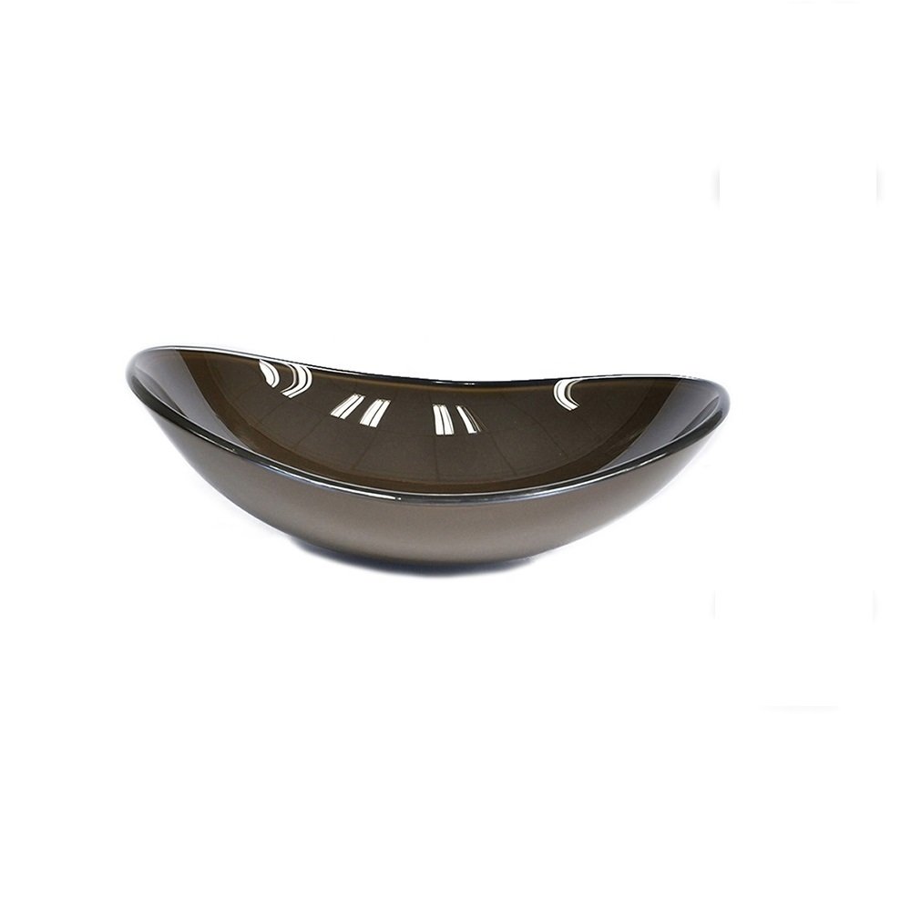 Cuba de vidro oval 47cm marrom